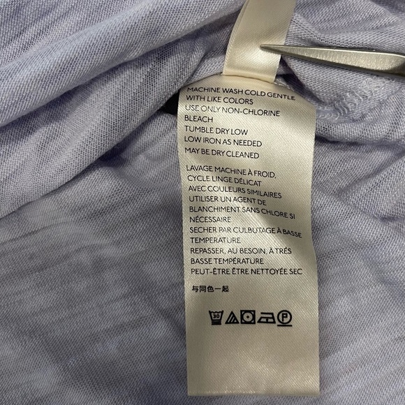 Free People Pullover Women's Babydoll Shirt XS Blue Short Sleeve Flowy Boho - Picture 5 of 8